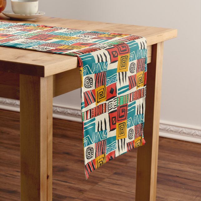 Caminho De Mesa Grande Executante de Mesa de Patchwork Africano (No Local)
