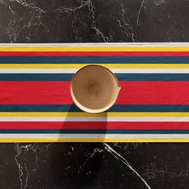 Caminho De Mesa Grande Fitas Uniformes Amarelas Vermelhas
