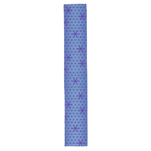 Caminho De Mesa Grande Flor de Vida - Prenda sem soldadura - azul