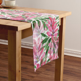 Caminho De Mesa Grande Flores Cor-de-Rosa Florescem Arte Original em Aqua