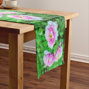 Caminho De Mesa Grande Flores Elegantes de Peônia em Árvore Rosa com Cent
