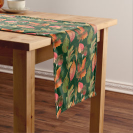 Caminho De Mesa Grande Folhas Coloridas de Outono 2 Floresta Escura Verde
