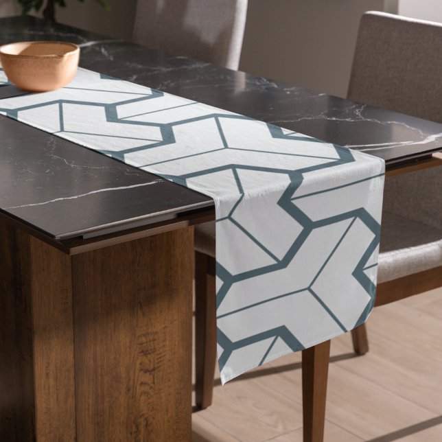 Caminho De Mesa Grande Formas Geométricas Padrão Invisível (Table runner)