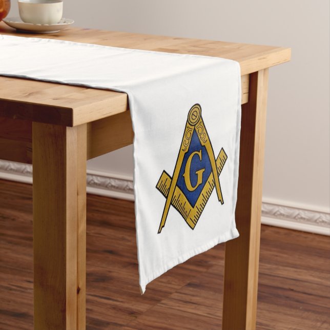 Caminho De Mesa Grande Freemason Masonic Masonry Square e Compass (No Local)