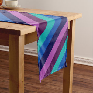 Caminho De Mesa Grande Friso Roxo Azul Fita de Mesa Grande