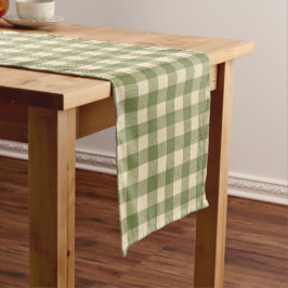 Caminho De Mesa Grande Green Plaid Pattern Table Runner