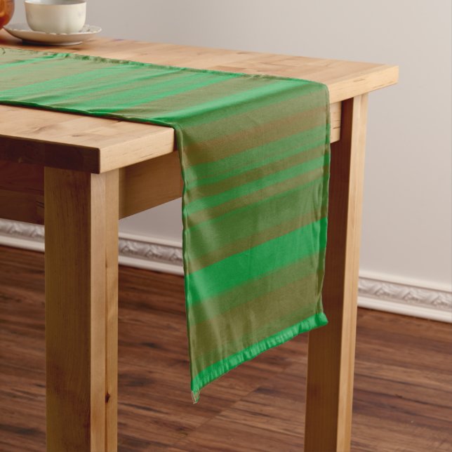 Caminho De Mesa Grande Grey Brown Stripes Verde (No Local)