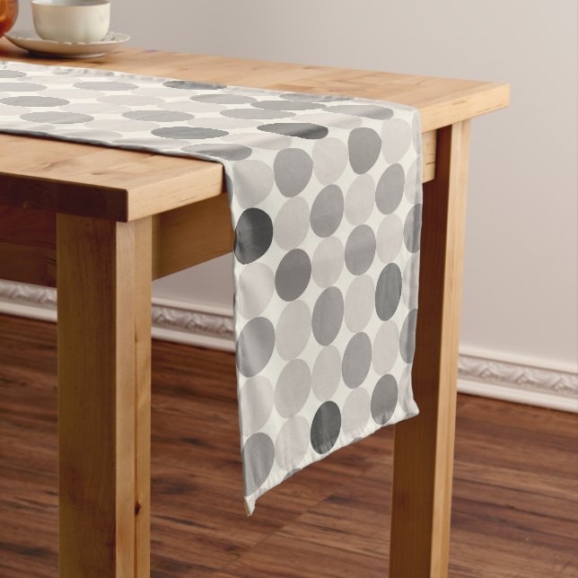 Caminho De Mesa Grande Grey Geometric Circles Table Runner (No Local)