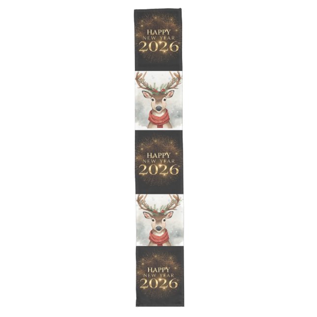 Caminho De Mesa Grande Happy New Year 16" X 108" Table Runner (Frente)