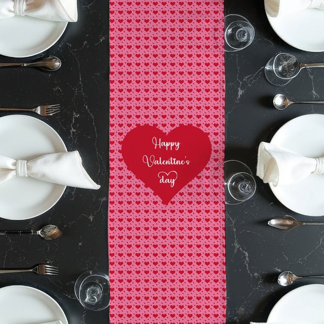 Caminho De Mesa Grande Happy Valentine’s Day Hearts Romantic Table Runner (Happy Valentine’s Day Hearts Romantic Table Runner)