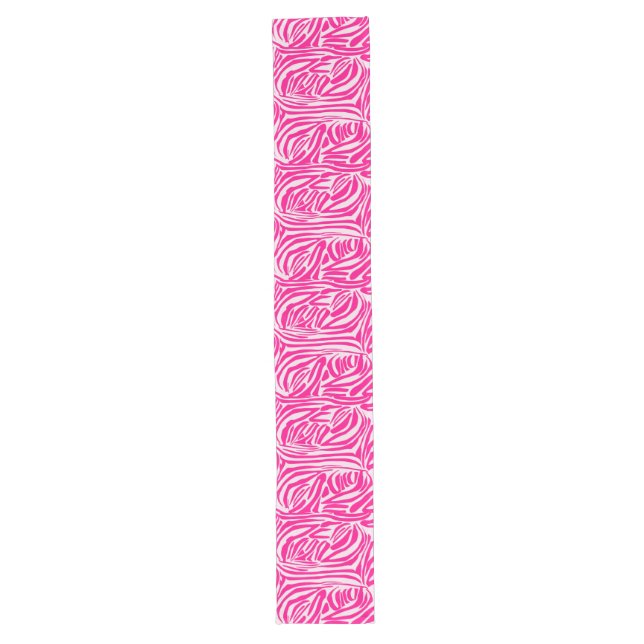 Caminho De Mesa Grande Impressão zebra rosa (Frente)