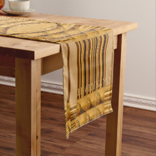 Caminho De Mesa Grande Linda Arte Animal Ouro Amarelo Girafa