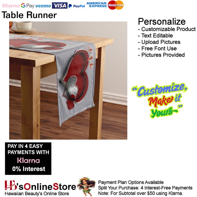 Caminho De Mesa Grande Linen de Mesa da Coração Magica (Heart Magic Gray Table Runner Household Linen.)