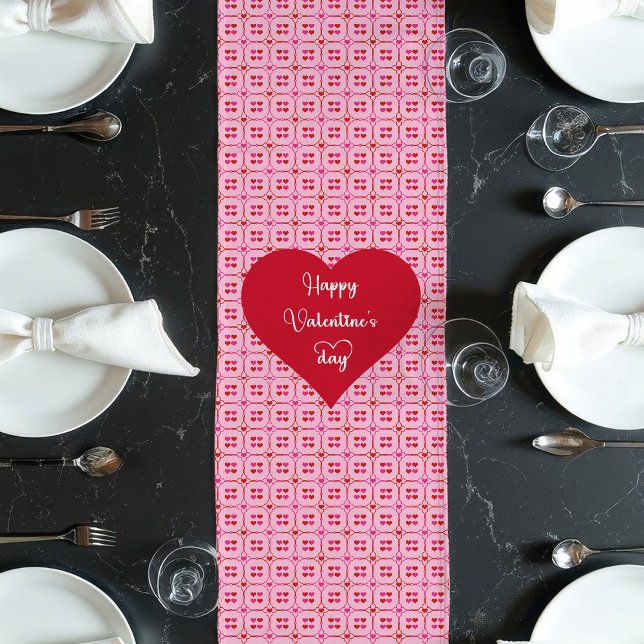 Caminho De Mesa Grande Love Hearts Table Runner Sweet Valentine Gift (Love Hearts Table Runner Sweet Valentine Gift)