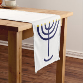 Caminho De Mesa Grande Marinho Branco da Mesa Menorah Runner