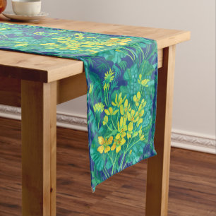 Caminho De Mesa Grande Marsh Marigold Flores Amarelas Padrão