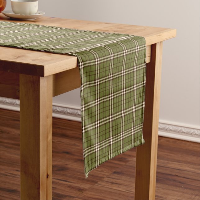 Caminho De Mesa Grande Mesa Longa Verde Tartan (No Local)