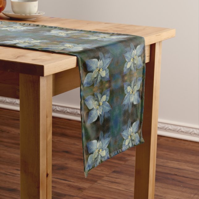 Caminho De Mesa Grande Mesa Runner Blue Poinsettia (No Local)