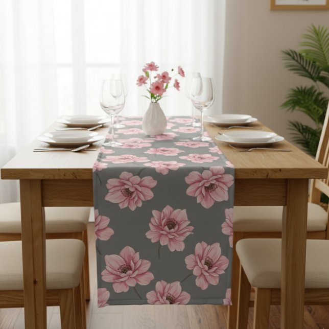 Caminho De Mesa Grande Modern Pink Rose Table Runner (Criador carregado)