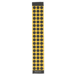 Caminho De Mesa Grande Modern yellow  beige &black dots monogram name