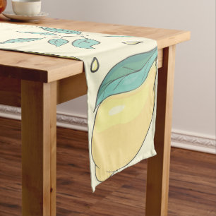 Caminho De Mesa Grande Moderno Lemon Citrus Summer Personalizado T