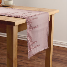 Caminho De Mesa Grande Monograma de Lixo Dourado de Rosa Chic