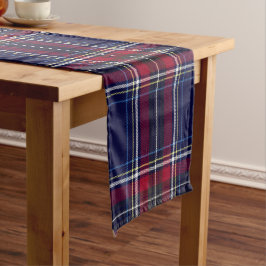 Caminho De Mesa Grande Monograma de Tartan Vermelho Azul em Leão Celta |