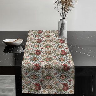 Caminho De Mesa Grande Motifs de Azulejos Classic Rosa Runner do chique M
