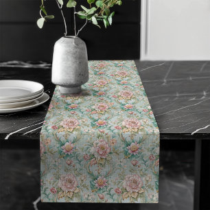 Caminho De Mesa Grande Ornamentado Floral do Corredor de Mesa Rococo de E