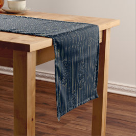 Caminho De Mesa Grande Ouro Art Deco Secavalo em azul escuro