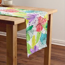 Caminho De Mesa Grande Padrão contínuo de flores tropicais