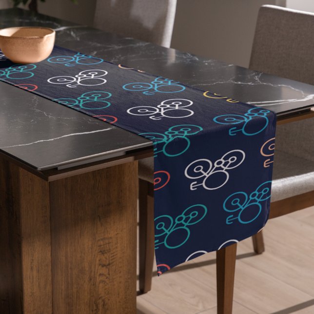 Caminho De Mesa Grande Padrão de Bicicleta Multicoloração (bicycle  table runner)