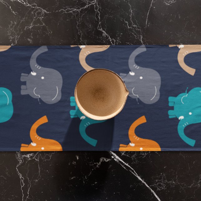 Caminho De Mesa Grande Padrão de elefante (Table runner)