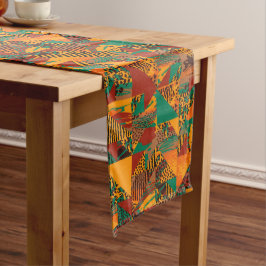Caminho De Mesa Grande Padrão de Estampa de Pelúcia Falsa Tribal Africana