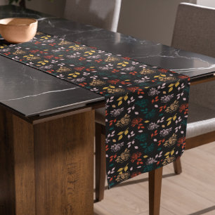 Caminho De Mesa Grande Padrão de rosa e Folhas