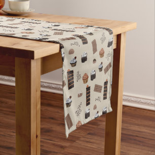 Caminho De Mesa Grande Padrão de Tema de Chocolate