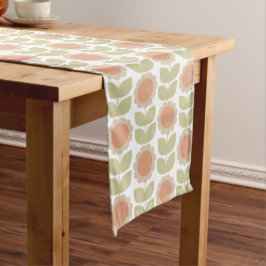Caminho De Mesa Grande Padrão Floral Retro Rosa Pastel Meados do Século