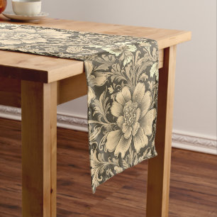 Caminho De Mesa Grande Padrão floral sépia vintage incrível