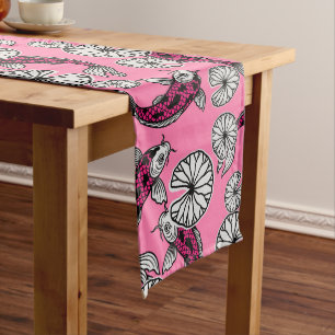 Caminho De Mesa Grande Padrão Folclórico de Carpa Rosa Índigo Japonesa