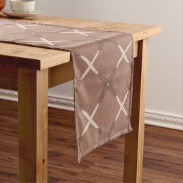 Caminho De Mesa Grande Padrão geométrico do Azulejo com Mocha Brown e Cre