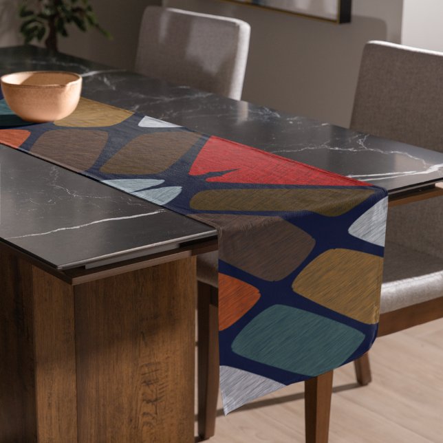 Caminho De Mesa Grande Pebbles de multicores (pebbles  table runner)