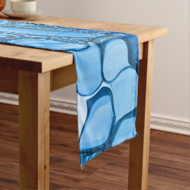 Caminho De Mesa Grande Pedras redondas em tons de azul real