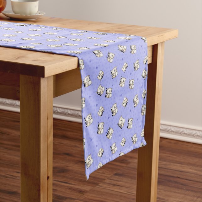 Caminho De Mesa Grande Pomerânias Runner de Mesa Azul (No Local)