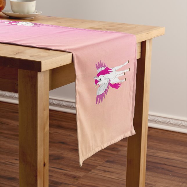 Caminho De Mesa Grande Rainbow Pastel Unicorn Long Mesa Runner (No Local)