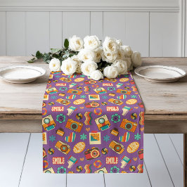 Caminho De Mesa Grande Retro Bloom Runner 70s Pastel Table Magic