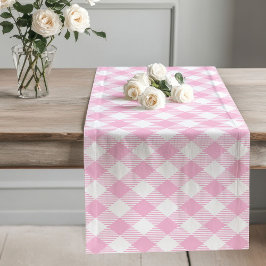 Caminho De Mesa Grande Runner Rustic Pink Check Mesa para Vibes de Algodã
