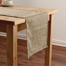 Rustic Burlap Nature Patterner Long Mesa Runner