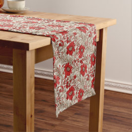 Caminho De Mesa Grande Rustic Charm: Coleção Francesa de Algodão Vermelho