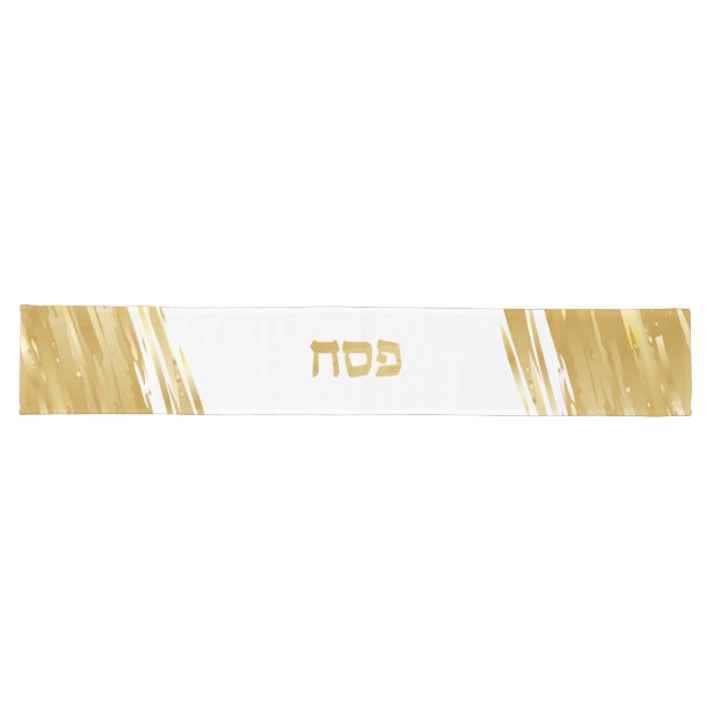 Caminho De Mesa Grande Seder de Páscoa Dourada Elegante Pisa Longa (Horizontal)