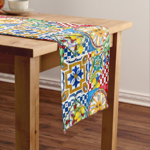 Caminho De Mesa Grande Siciliana,majolica,azulejos,limões